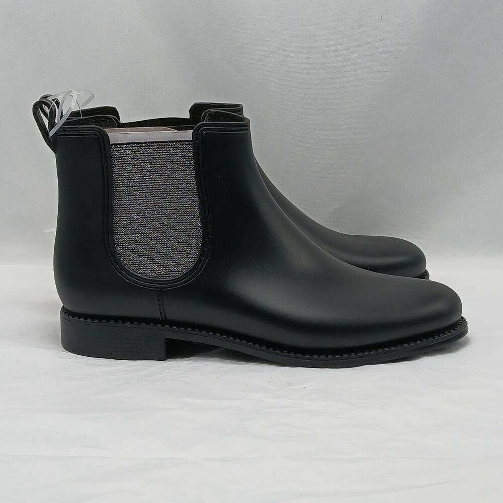 Ferrera Couture By Henry Ferrera Marsala Bling Chelsea Rain Boots Women 7 Black